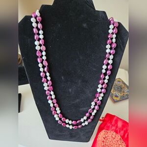 60 Inch Freshwater Pearl Strand White And Purple